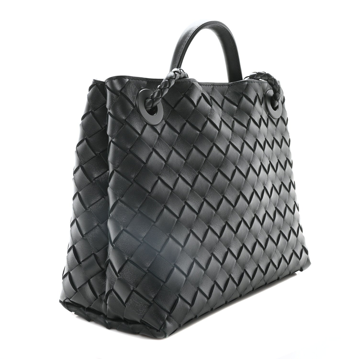 Bottega Veneta Nappa Intrecciato Small Andiamo Shoulder Bag Inkwell 3 of 9