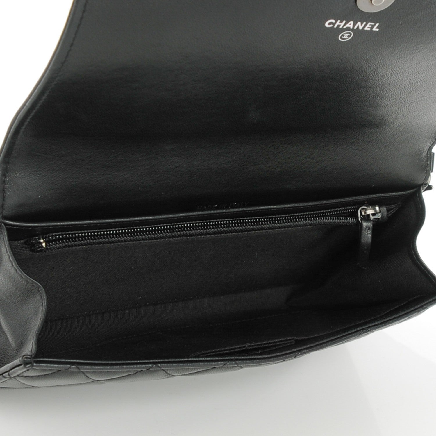 Chanel Lambskin Quilted Boy Wallet On Removable Chain WOC Black 6 of 9