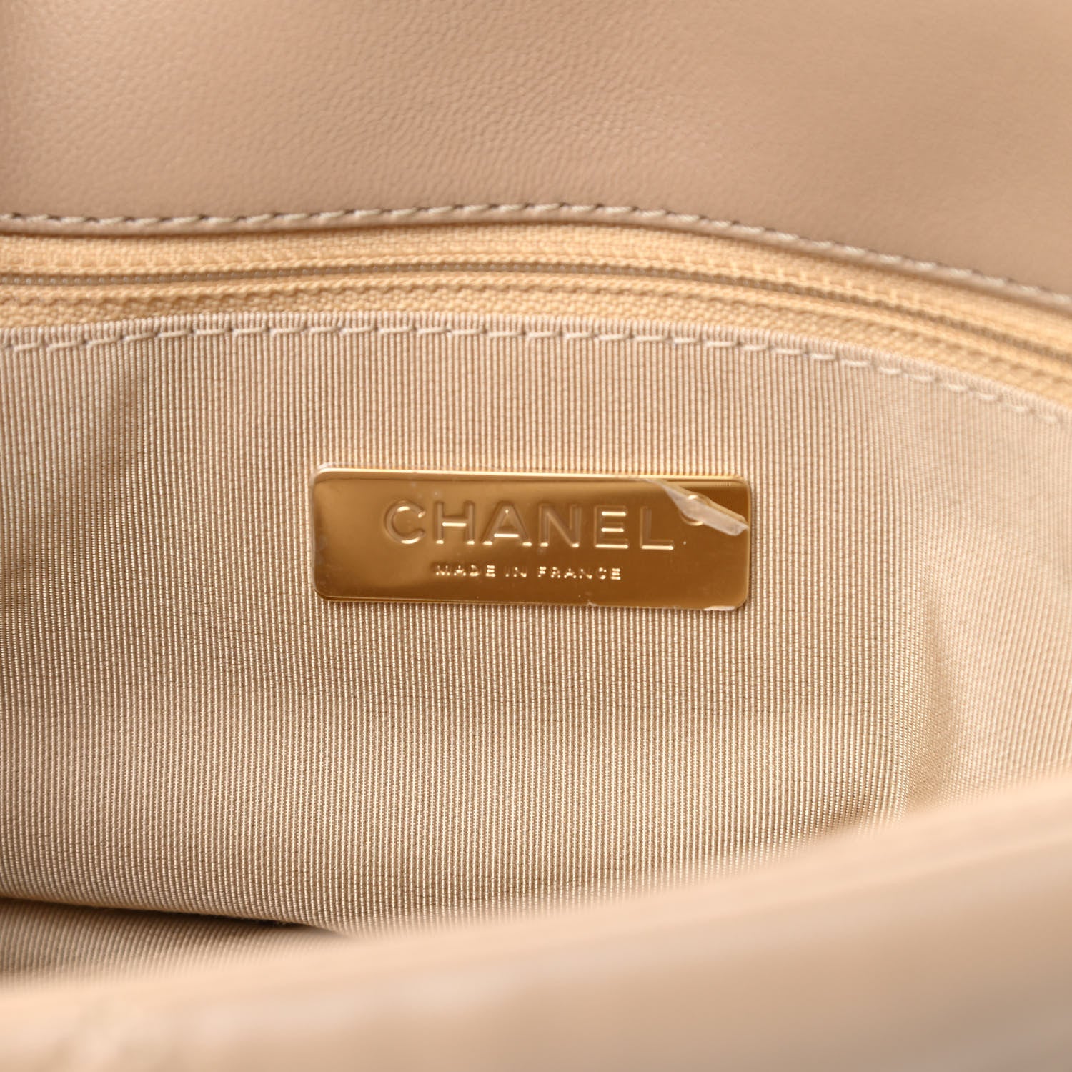 Chanel Lambskin Quilted Large Chanel 19 Flap Dark Beige 6 of 11