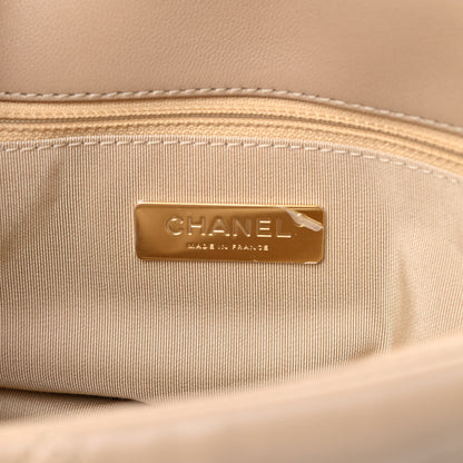Chanel Lambskin Quilted Large Chanel 19 Flap Dark Beige 6 of 11