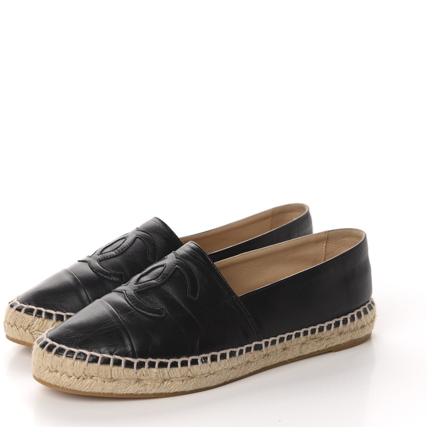 Lambskin CC Espadrilles 38 Black