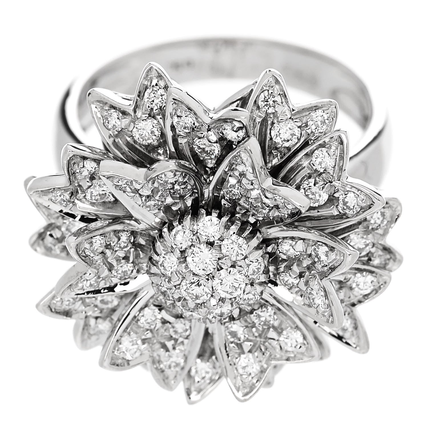 Parker & West by FASHIONPHILE 18K White Gold Diamond 1.10ctw Flower Ring 50 5.25 7 of 11