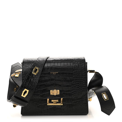 Givenchy Calfskin Crocodile Embossed Medium Eden Black 1 of 9