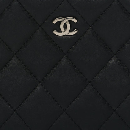 Chanel Lambskin Quilted Zip Pouch Black 9 of 12