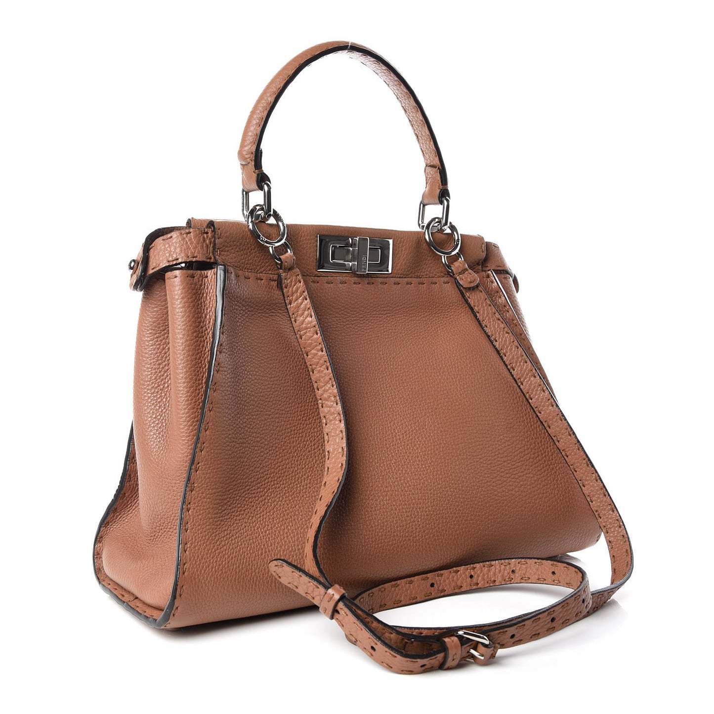 Cuoio Romano Selleria Bi-Color Medium Peekaboo Iconic Satchel Mou Deserto