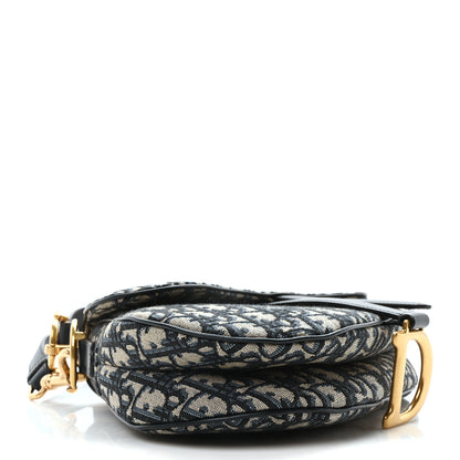 Christian Dior Oblique Saddle Bag With Strap Blue 4 of 11