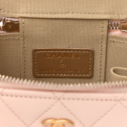 Chanel Lambskin Quilted Pearl Crush Mini Vanity Case With Chain Light Beige 6 of 11