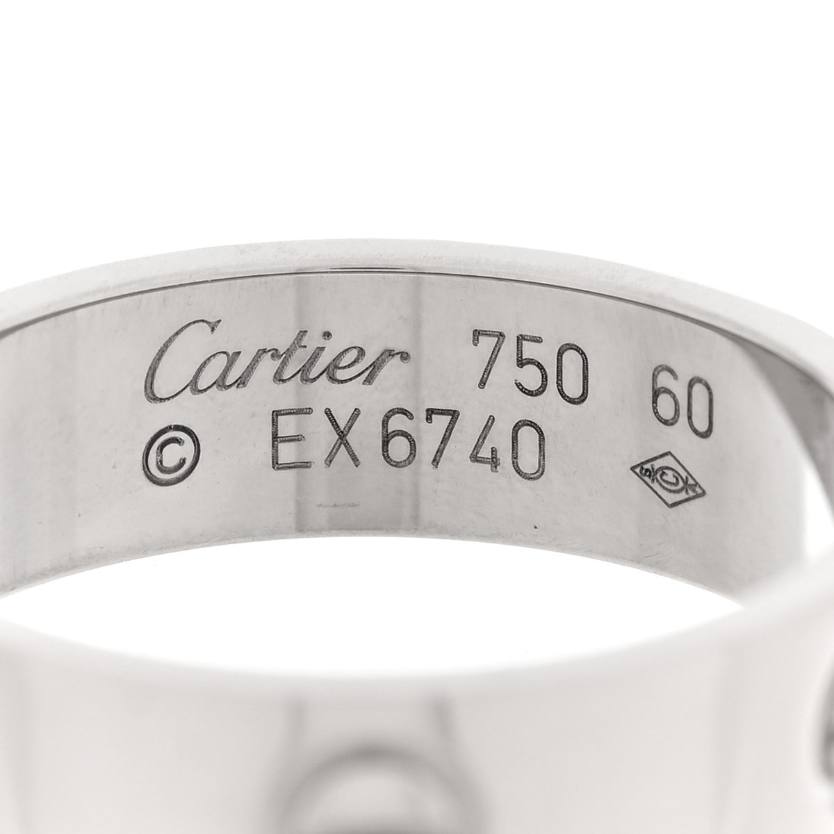 Cartier 18K White Gold 5.5mm LOVE Ring 60 9.25 4 of 5