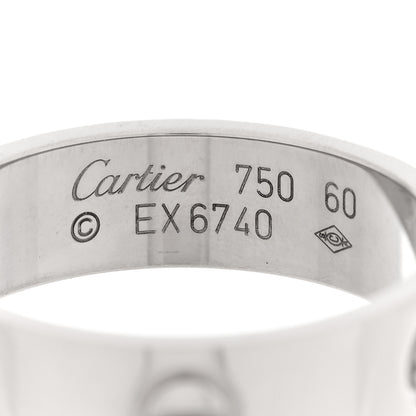 Cartier 18K White Gold 5.5mm LOVE Ring 60 9.25 4 of 5