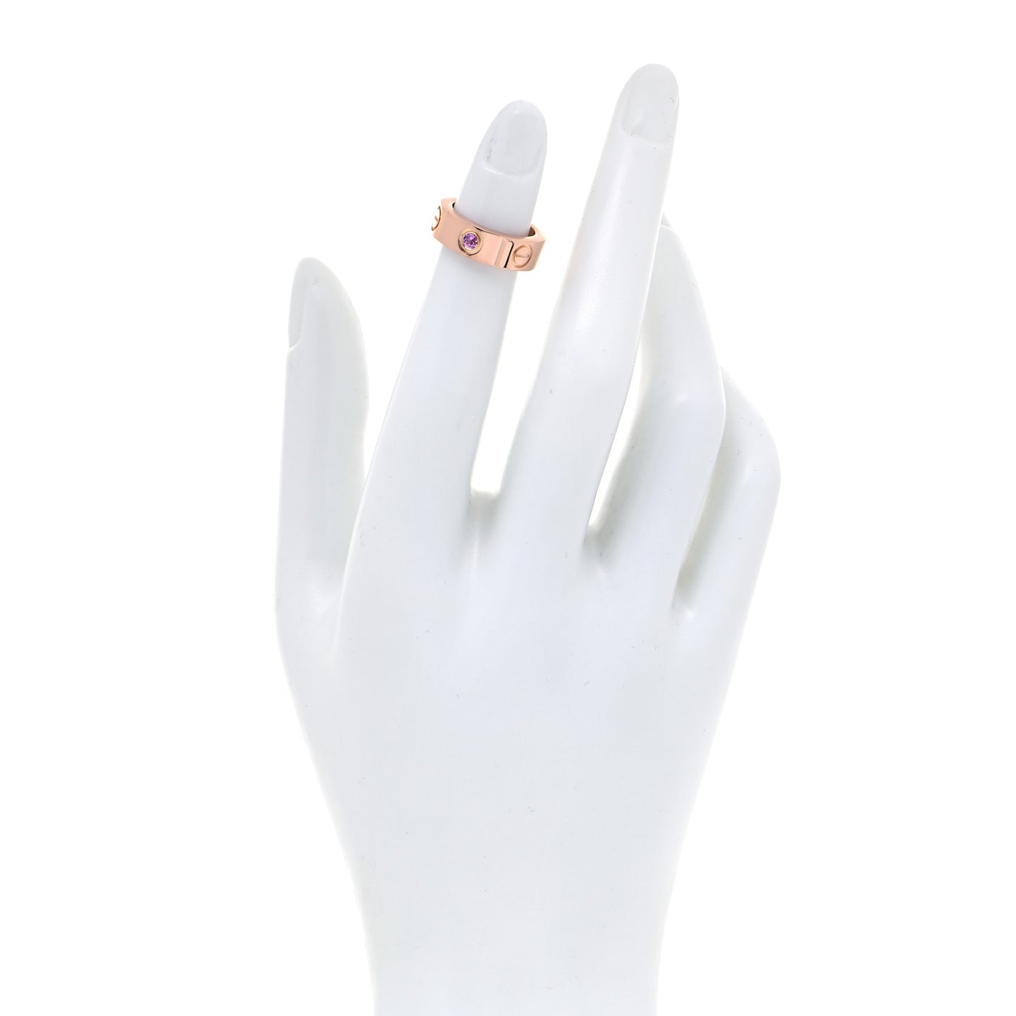 18K Pink Gold Pink Sapphire 5.5mm LOVE Ring 44 3