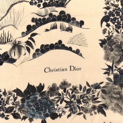 Christian Dior Silk Jardin D'Hiver Scarf Beige 2 of 3