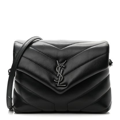 Saint Laurent Calfskin Y Quilted Monogram Toy Loulou Crossbody Bag Black 1 of 10