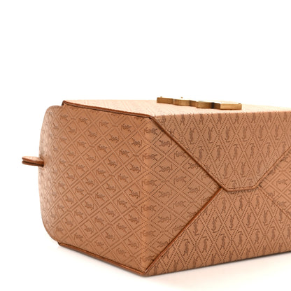 Saint Laurent Calfskin Monogram Take Away Box Dusty Vintage Brown Gold 8 of 9