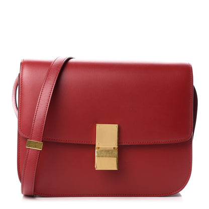 Celine Box Calfskin Medium Classic Box Flap Bag Red 1 of 9