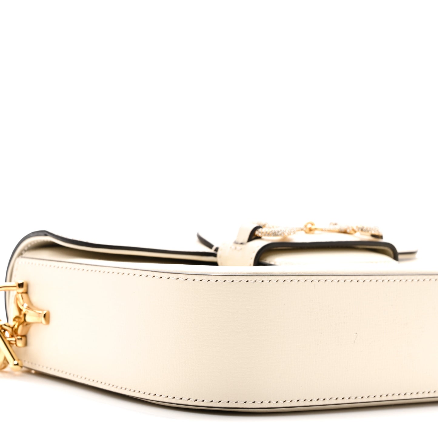 Azalea Calfskin Mini Crystal Horsebit 1955 Shoulder Bag Mystic White