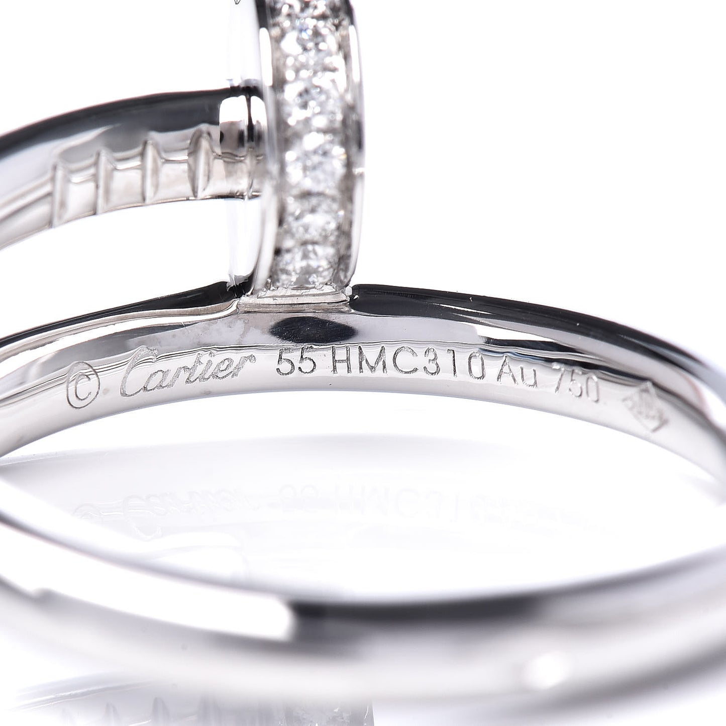 18K White Gold Diamond Juste Un Clou Ring 55 7.25