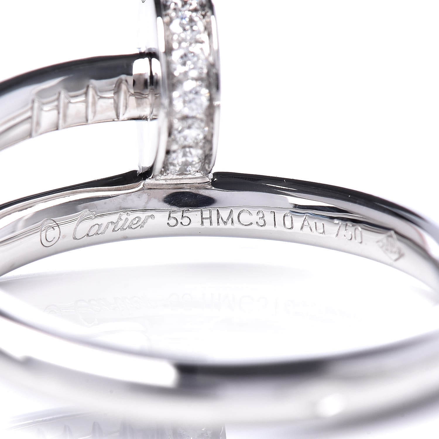 Cartier 18K White Gold Diamond Juste Un Clou Ring 55 7.25 5 of 6