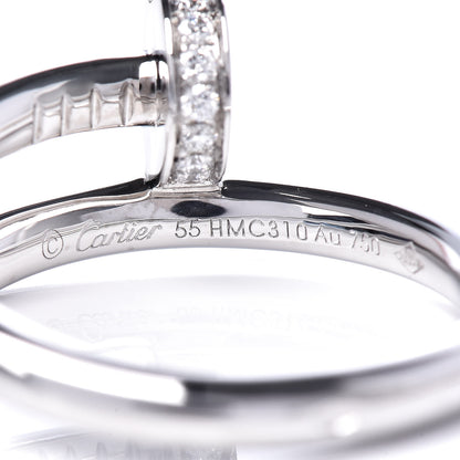 Cartier 18K White Gold Diamond Juste Un Clou Ring 55 7.25 5 of 6
