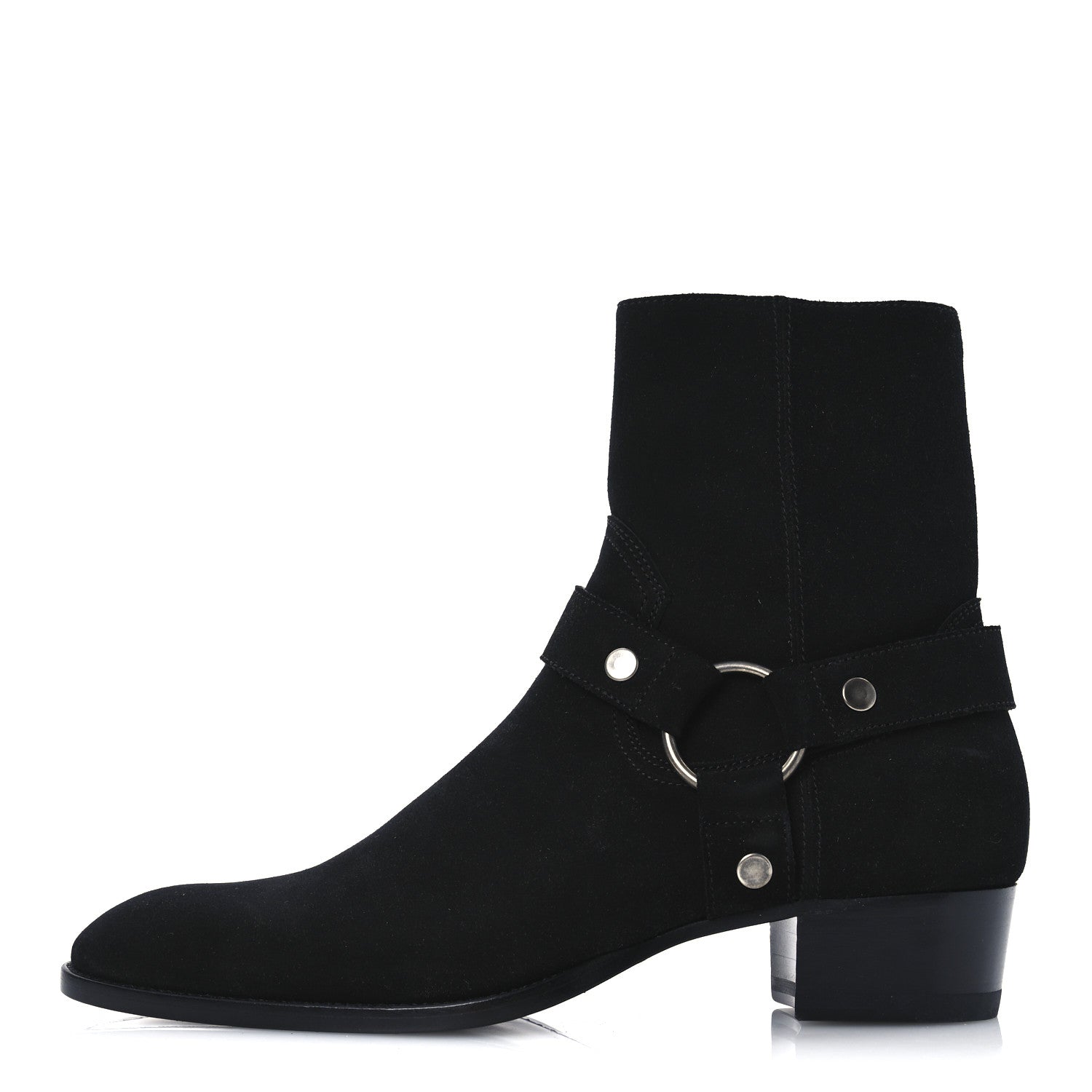 Saint Laurent Suede Mens Wyatt Harness Boots 41 Black 1 of 13