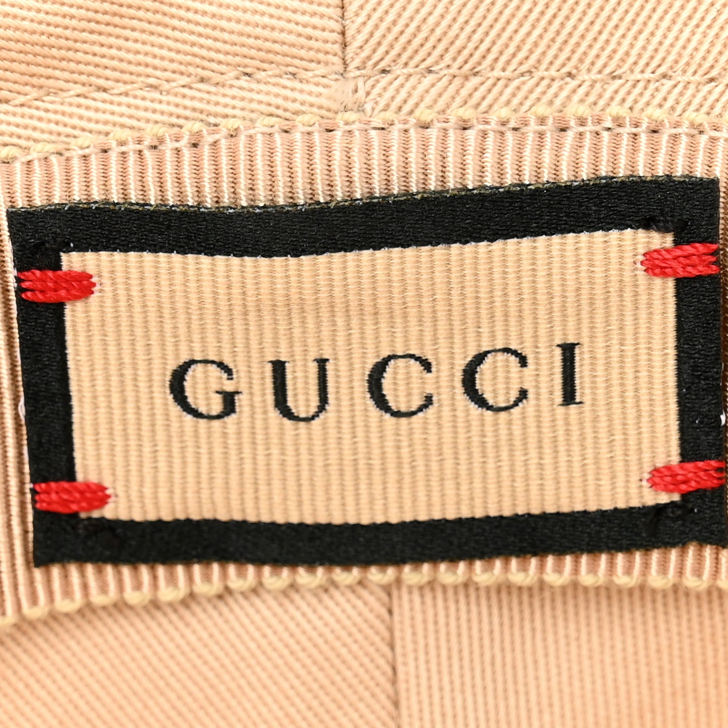 Cotton Embossed Logo Bucket Hat M Beige