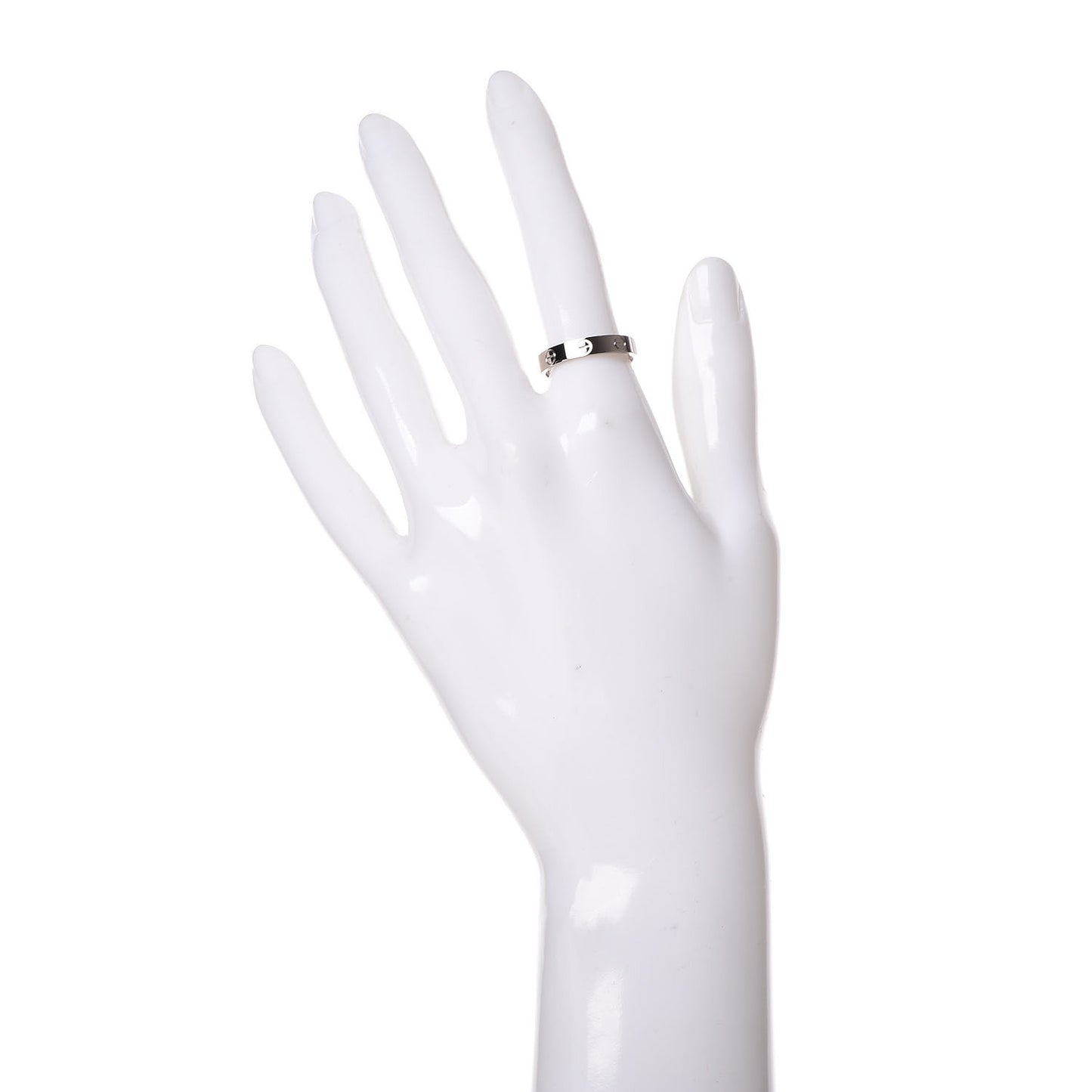 18K White Gold 3.5mm LOVE Wedding Band Ring 54 6.75