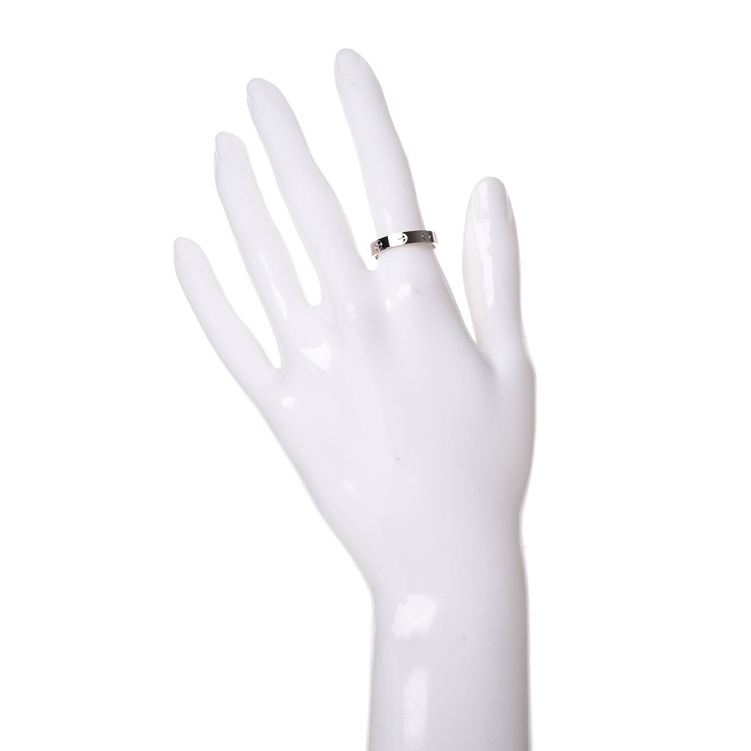 Cartier 18K White Gold 3.5mm LOVE Wedding Band Ring 54 6.75 2 of 5