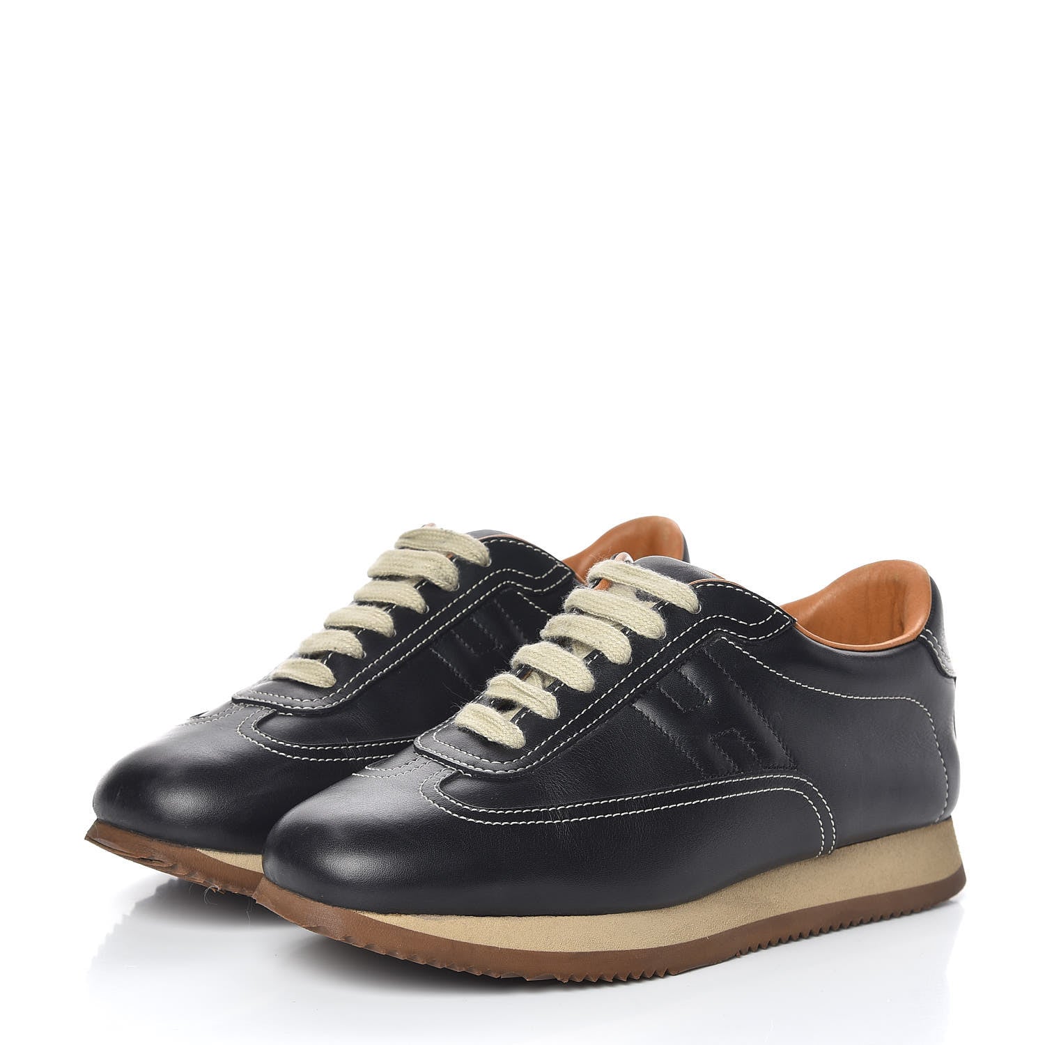 Hermes Calfskin Womens Quick Sneakers 37 Black 3 of 10