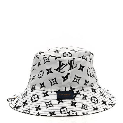 Louis Vuitton Nylon Monogram Reversible Bob Bucket Hat M Black White 12 of 17