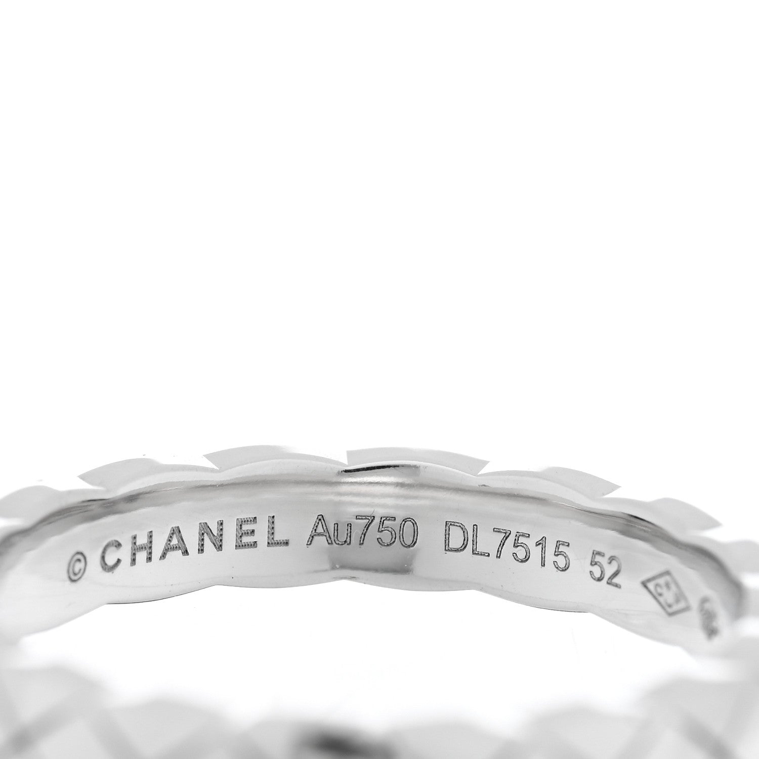 Chanel 18K White Gold Mini Coco Crush Ring 52 6 4 of 5