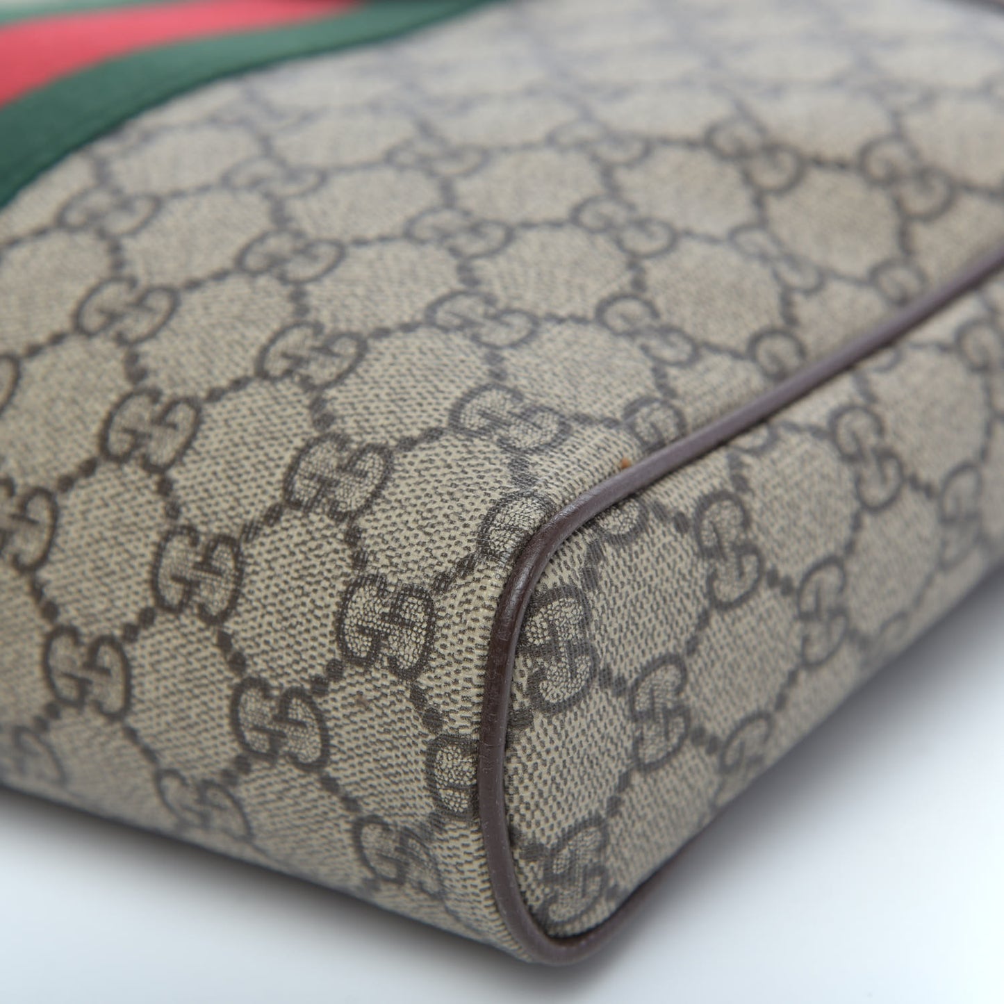 GG Supreme Monogram Web Medium Ophidia Messenger Bag Brown