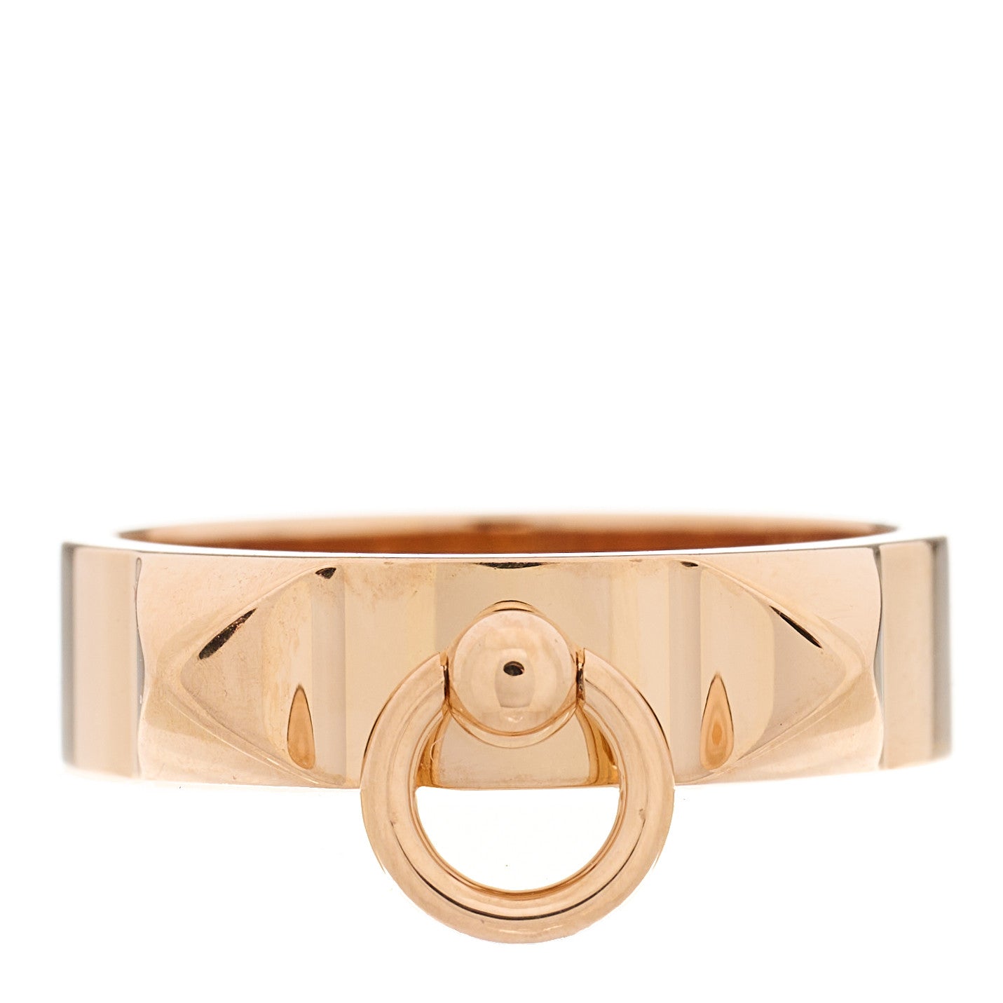 Hermes 18K Rose Gold PM Collier De Chien Ring 53 6.5 1 of 4