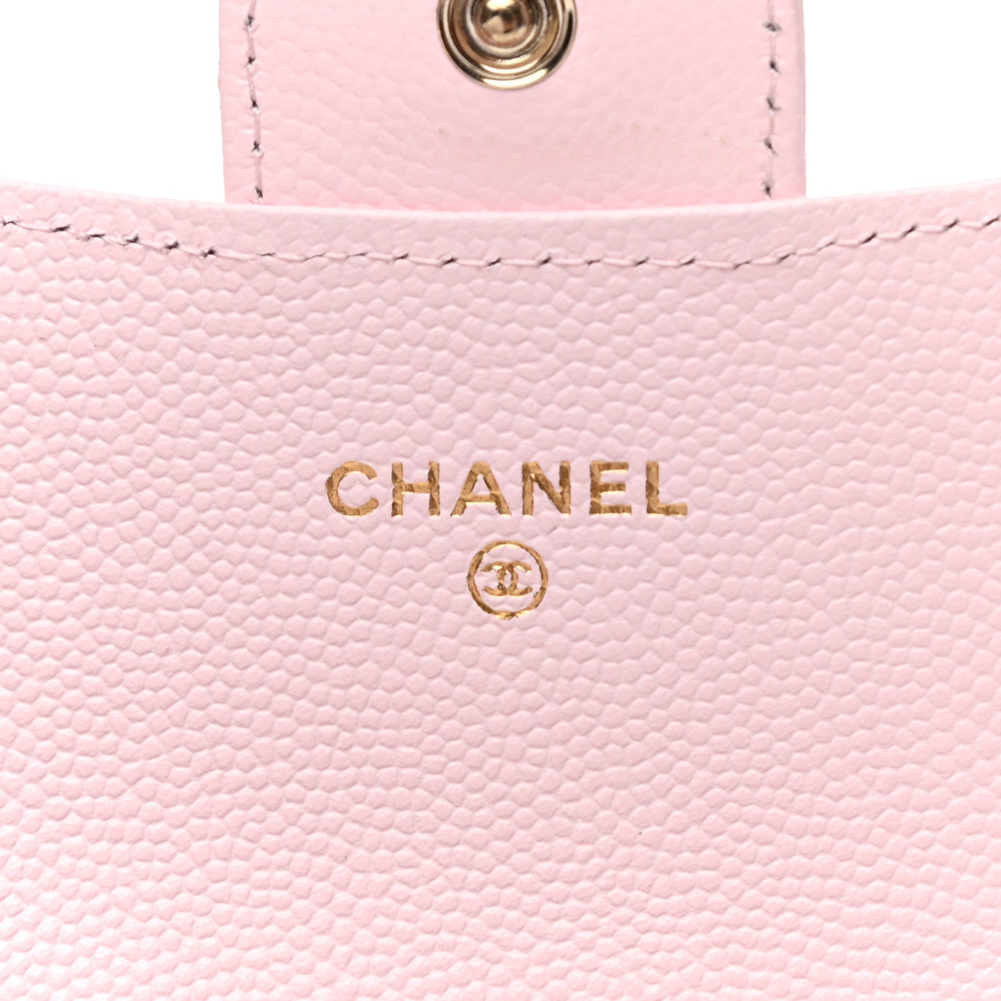Caviar Quilted Flap Card Holder Wallet Light Pink
