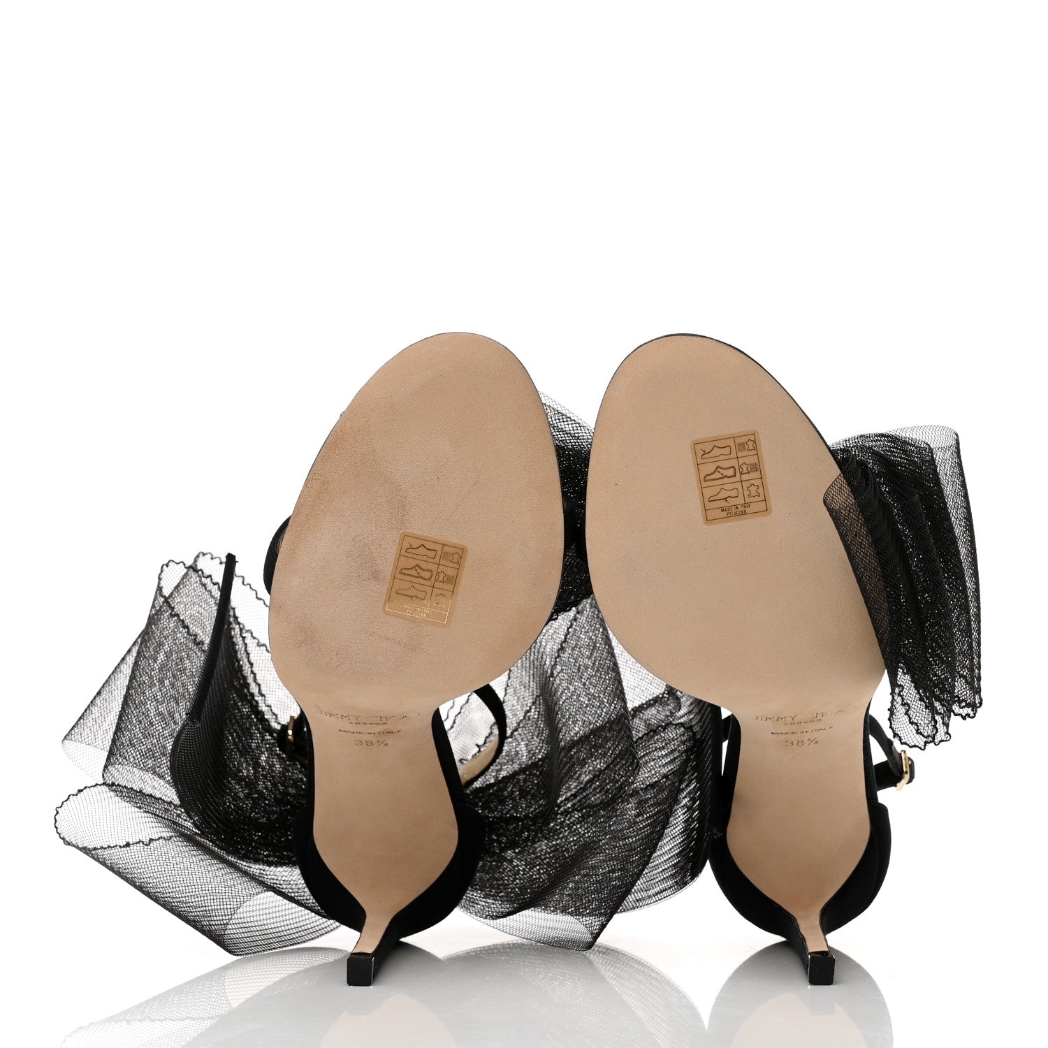Jimmy Choo Grosgrain Aveline Bow 100 Sandals 38.5 Black 5 of 8