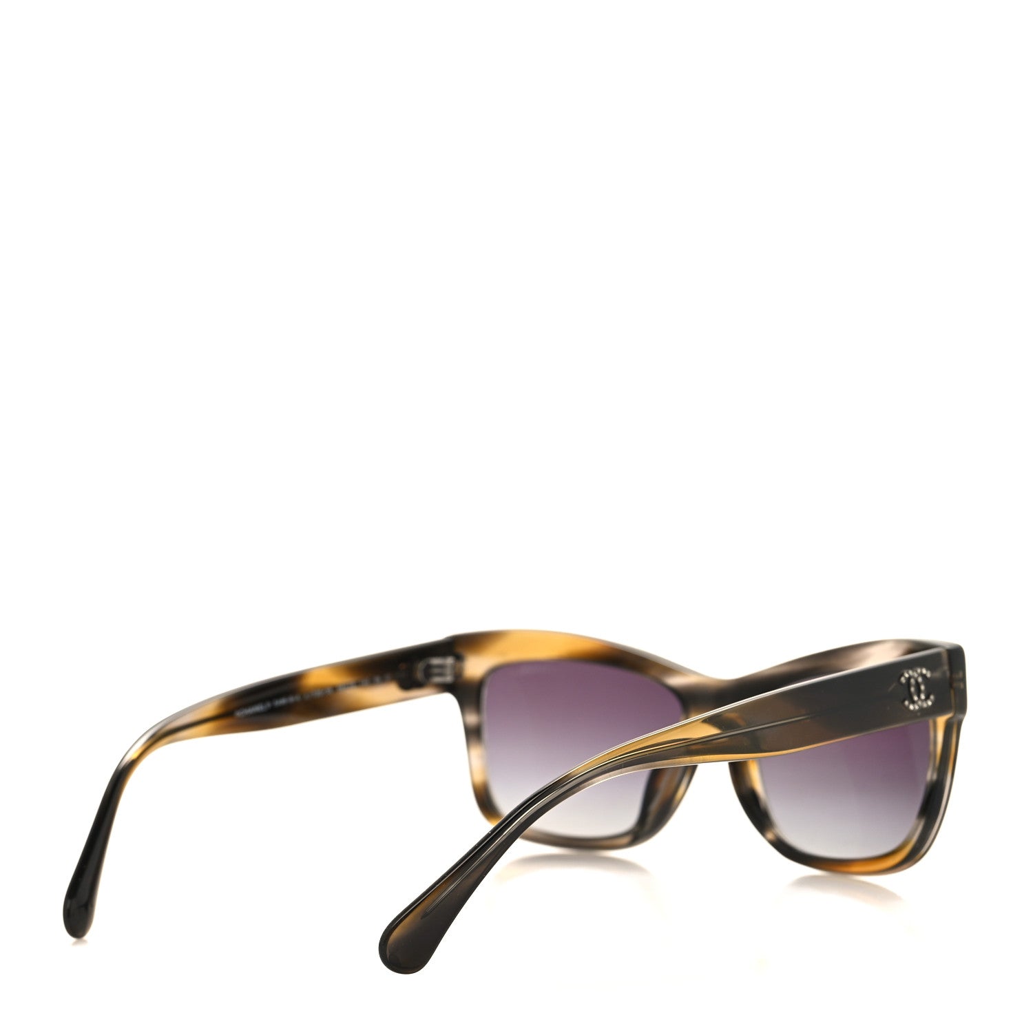 Chanel Acetate Crystal CC Rectangle Sunglasses 5496-B-A Tortoise 4 of 7