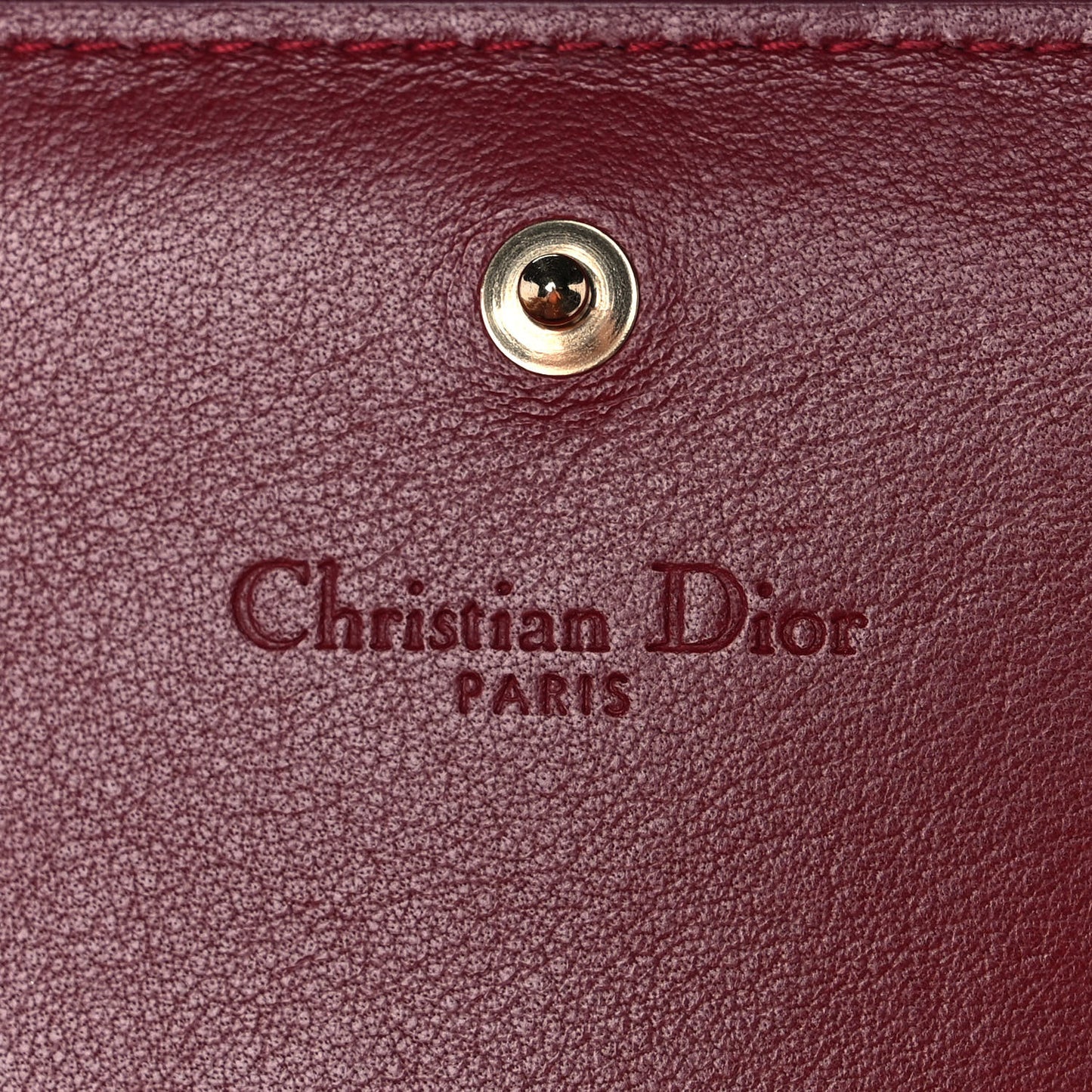Patent Cannage Mini Lady Dior Wallet Red