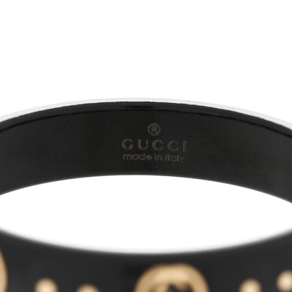 Gucci 18K Yellow Gold Synthetic Corundum Icon Ring 59 8.75 Black 4 of 5