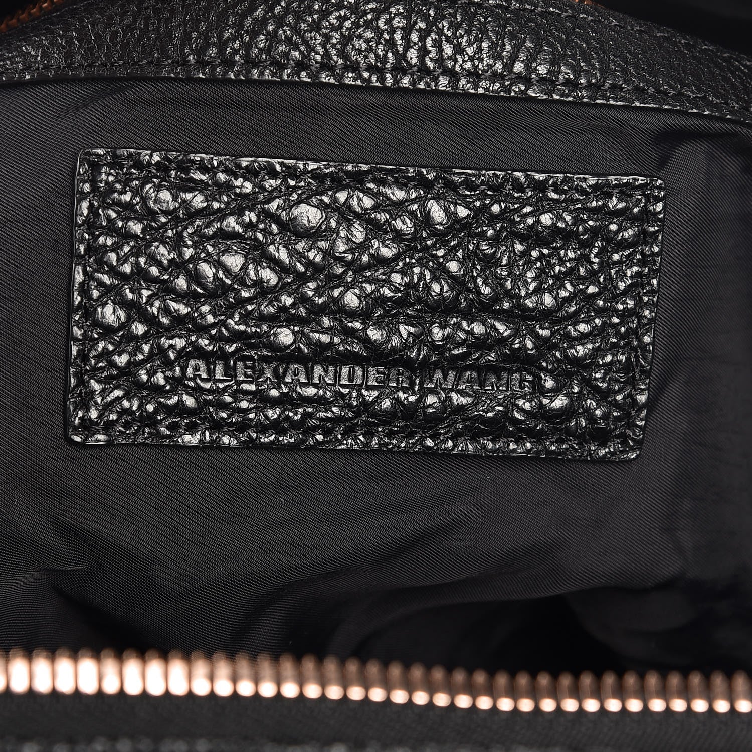 Alexander Wang Pebbled Calfskin Large Emile Black Rose Gold Hardware 6 of 15