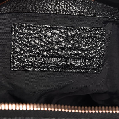 Alexander Wang Pebbled Calfskin Large Emile Black Rose Gold Hardware 6 of 15