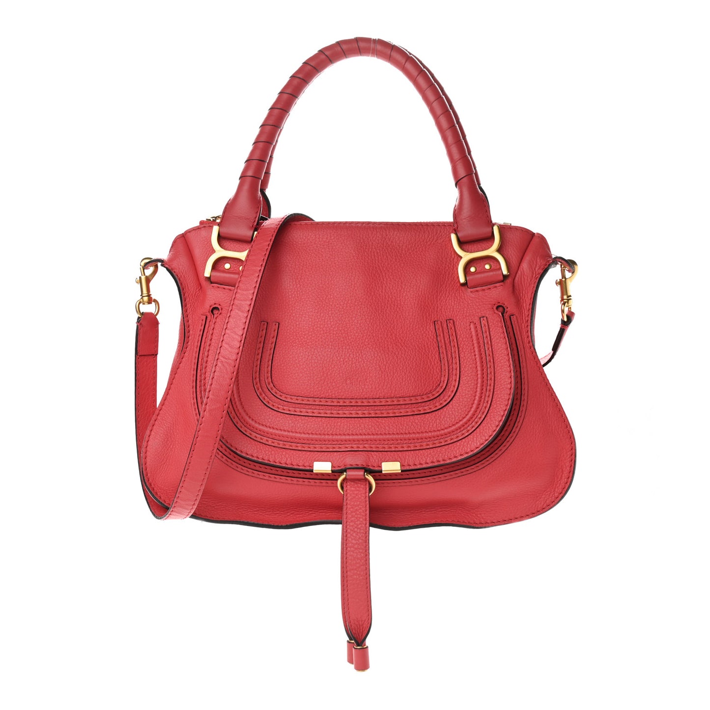 Calfskin Medium Marcie Satchel Red