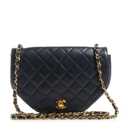 Chanel Lambskin Quilted Small Half Moon Flap Black 1 of 10