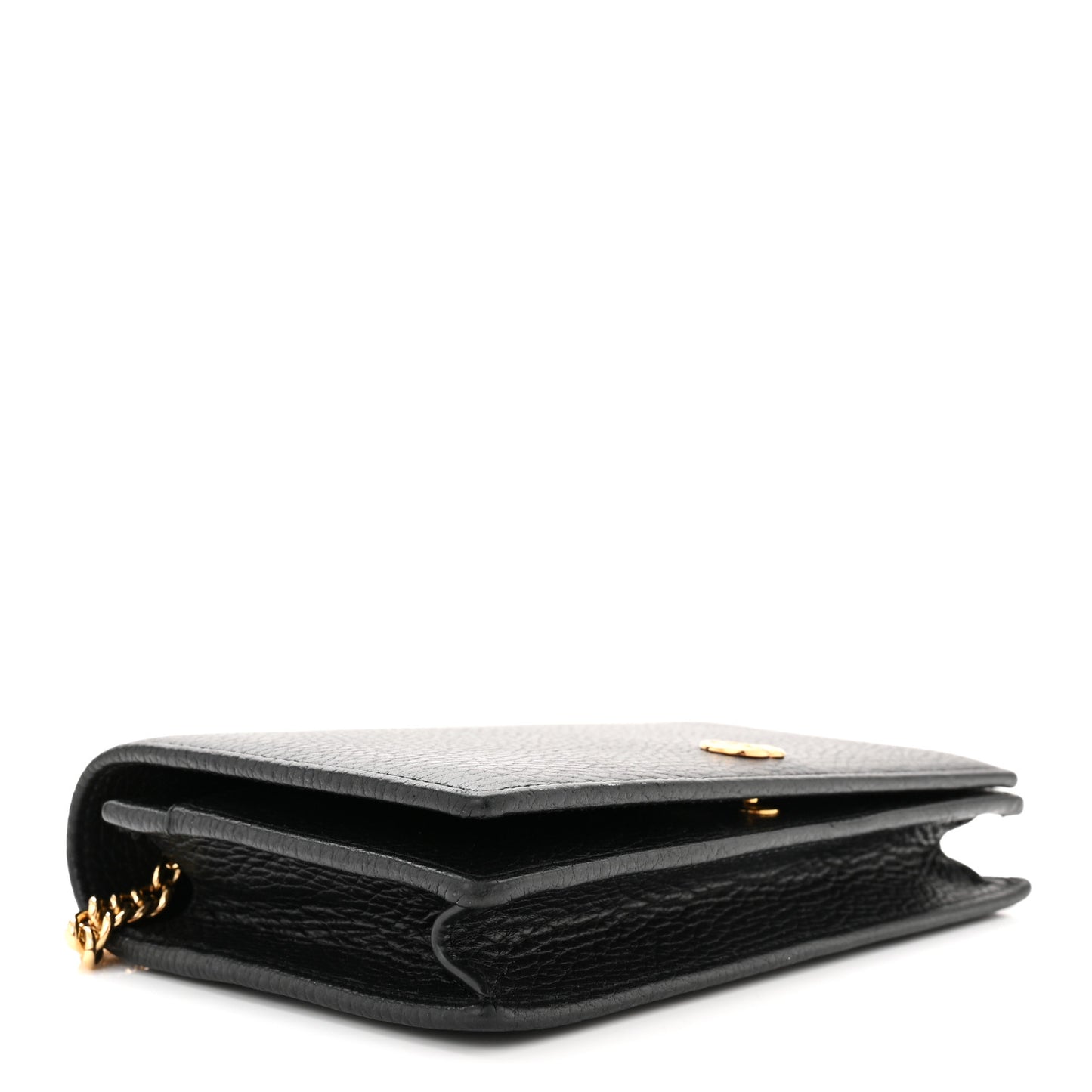 Calfskin Mini GG Marmont Chain Wallet Black