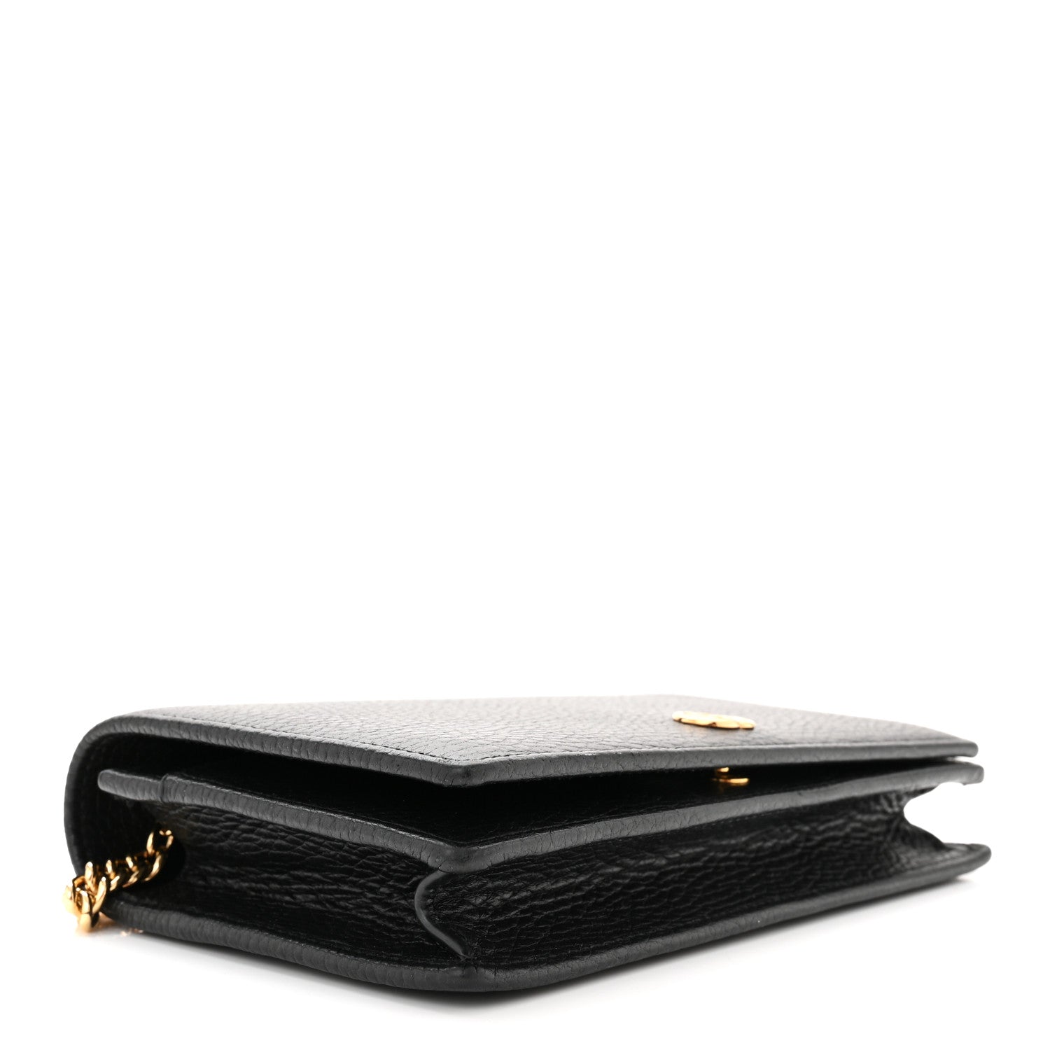 Gucci Calfskin Mini GG Marmont Chain Wallet Black 3 of 11