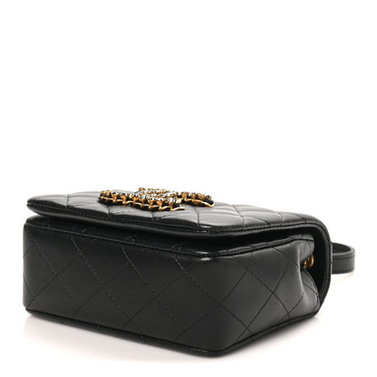 Chanel Lambskin Quilted Crystal CC Mini Flap Black 9 of 9