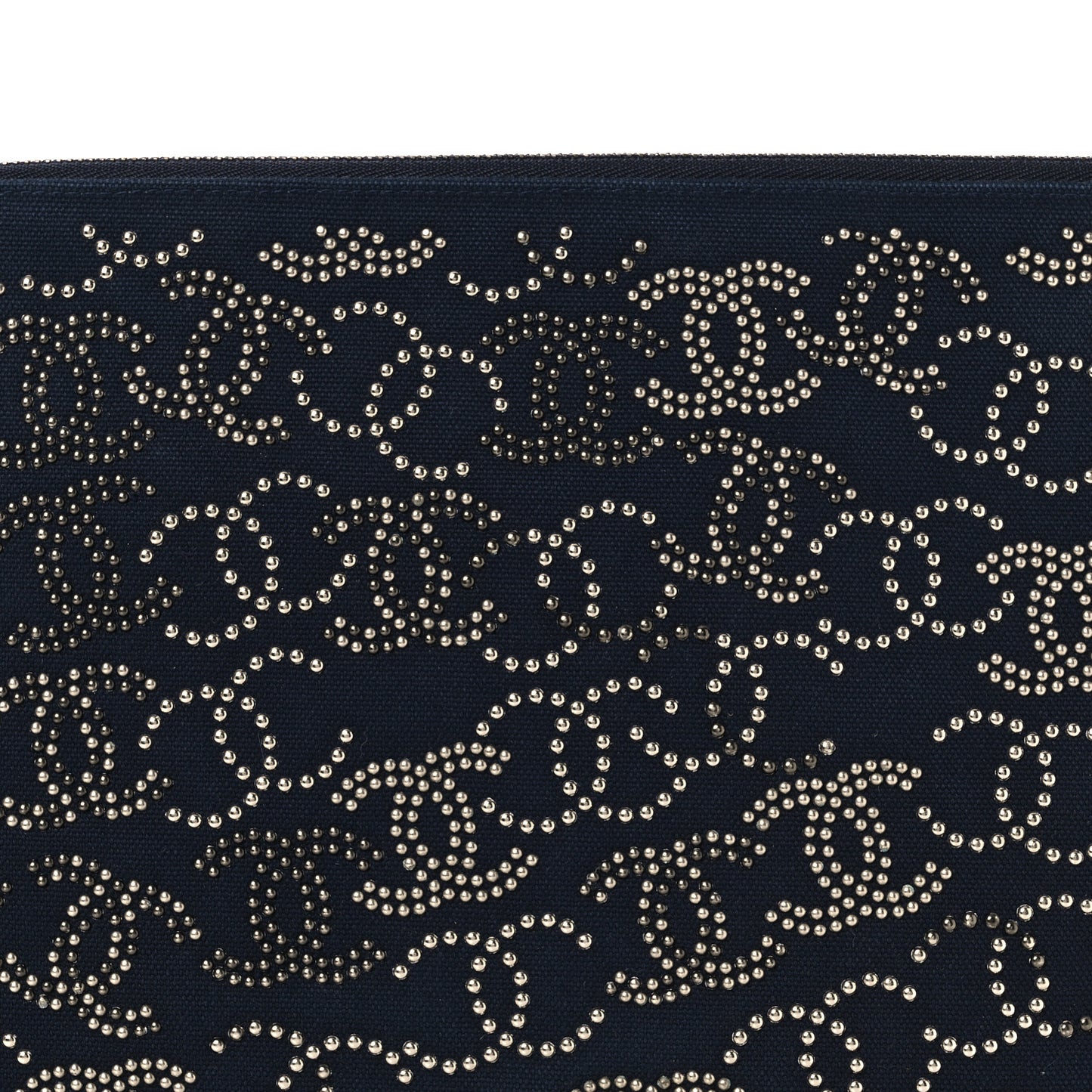 Canvas Studded CC Medium Cosmetic Pouch Navy