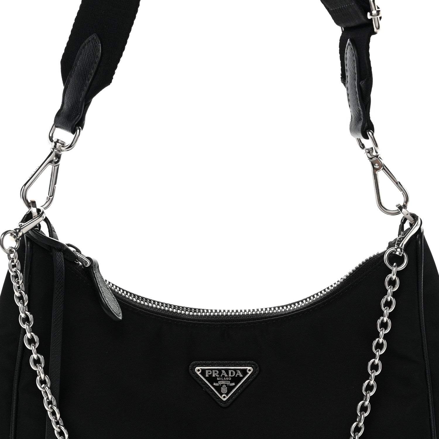 Prada Nylon Re-Edition 2005 Shoulder Bag Black 8 of 10