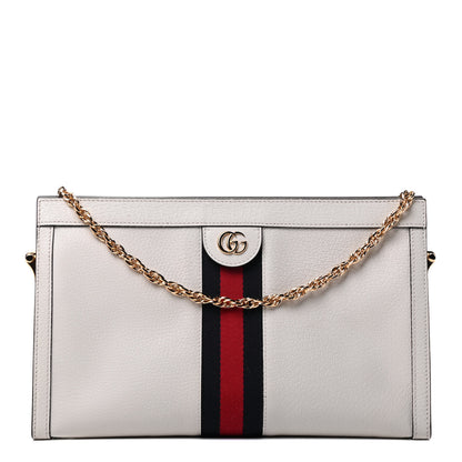 Gucci Textured Calfskin Medium Ophidia Chain Shoulder Bag Mystic White 1 of 4