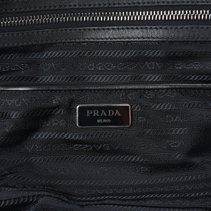 Prada Soft Calfskin Duffle Travel Bag Black 5 of 8