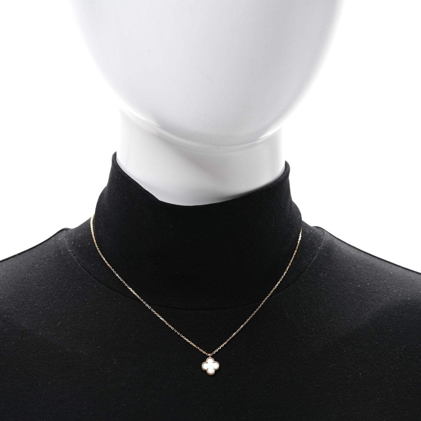 18K Yellow Gold Mother of Pearl Sweet Alhambra Pendant Necklace