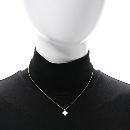 Van Cleef & Arpels 18K Yellow Gold Mother of Pearl Sweet Alhambra Pendant Necklace 2 of 5