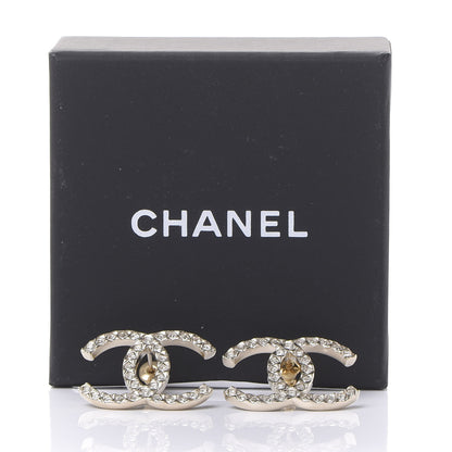Chanel Baguette Crystal High Society CC Earrings Gold 5 of 5